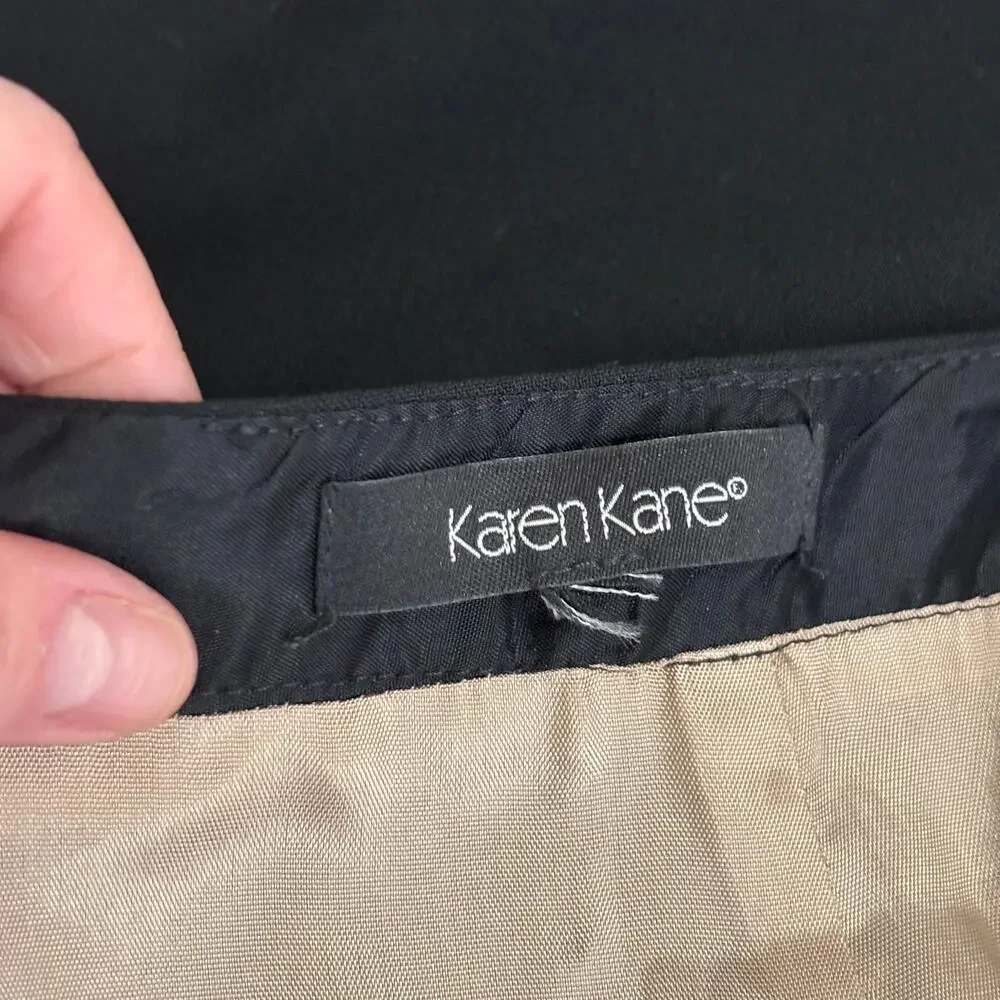Karen Kane Skirt 12 Black‎ Mini Pencil Career Office Capsule Lace Trim Classic